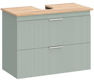 HOMCOM Mobile Sottolavabo con 2 Cassetti, Stile Moderno, 80x40x60 cm, Verde e Legno Naturale | Aosom Italy
