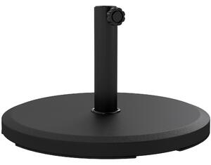 Outsunny Base per Ombrellone da Giardino, Rotonda per Ombrellone 34mm/38mm/48mm Diametro Tubo, in Cemento, Nero | Aosom Italy
