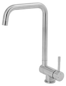 Rubinetto da cucina - Rubinetto pieghevole - Orientabile a 360° - Acqua calda/fredda - Monocomando - Acciaio inossidabile 304 spazzolato - Montaggio a incasso - Argento