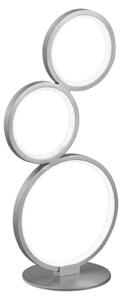 Lampada da tavolo a LED RONDO dimmerabile con 3 anelli, altezza 45 cm, argento