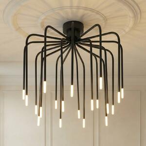 Plafoniera soffitto Ariadne Lucande, dimmerabile, Nero, Soggiorno / Sala da pranzo, Metallo, Moderno, Plafoniera