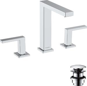 Hansgrohe Tecturis E Mélangeur lavabo 150, 3 trous, avec vidage Push-Open, saillie 158mm, EcoSmart+, 73030000, 73030000