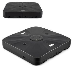 Supporto per ombrellone con ruote, base per ombrellone a braccio, riempibile con acqua/sabbia, struttura metallica integrata, 4 ruote e maniglie, rotazione a 360°, base quadrata per giardino/terrazza/piscina