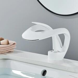 Rubinetto per lavabo - Miscelatore monocomando - Montaggio a filo piano - Per foro singolo - Acqua calda/fredda - Cartuccia in Vetroceramica - Bianco