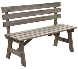 Relaxdays, panchina da giardino, 2 posti, ideale per terrazza o balcone, con schienale, in legno di abete, dimensioni: 80 x 116 x 56 cm, panca, colore marrone