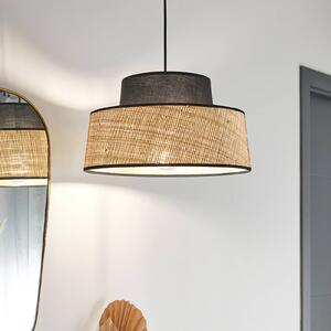 COREP Lampada a sospensione Mallorca, dimmerabile, Nero, Soggiorno / Sala da pranzo, Tessuto / Stoffa / Seta, Lampada a sospensione