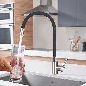 ZMH Rubinetti da cucina Rubinetti ad alta pressione Rubinetti in acciaio inox rotanti a 360° Rubinetti per lavello Rubinetti flessibili di risciacquo Design cucina moderna