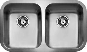 Teka BE 2C 780, Lavello a colonna, Rettangolare, Acciaio inox, Acciaio inox, 2 vasche, 400 x 340 mm