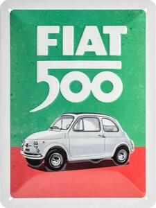 Cartello in metallo Fiat 500 Italian Colours, (15 x 20 cm)