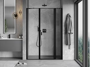 Mexen Mist porta doccia battente destra 125 cm, cornice nera, nero - 8A4-125-001-70-70-P