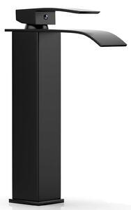 Rubinetto per bagno a cascata – miscelatore monocomando per lavabo con sistema di risparmio idrico – regolabile per acqua calda e fredda – moderno miscelatore per lavabo, dal design elegante