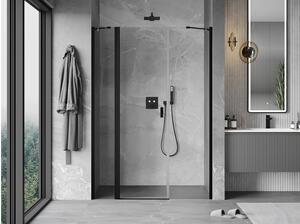 Mexen Mist porta doccia a battente 135 cm, trasparente, nero - 8A4-135-001-70-00