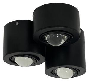 Faretto da soffitto Lindby Jyla, nero, 4200 K, a 3 luci, lente, GX53