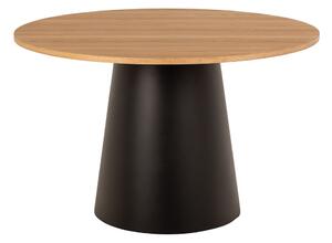 Tavolo da pranzo rotondo nero-naturale con piano in rovere ø 120 cm Soli - Actona