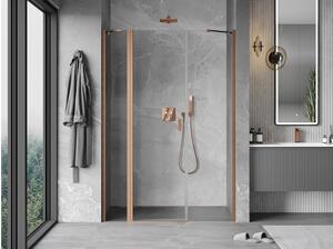 Mexen Mist porta doccia a battente 140 cm, trasparente, rame spazzolato - 8A4-140-001-65-00