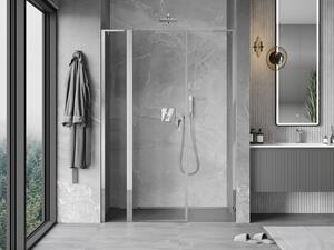 Mexen Mist L porta doccia a battente 140 cm, trasparente, cromo - 8A4L-140-001-01-00