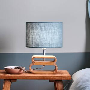 COREP Lampada da tavolo Oslo, Blu, Soggiorno / Sala da pranzo, Legno, Scandinavo, Lampada da tavolo