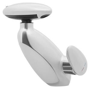 Rubinetteria da bagno - Rubinetto per lavabo - Illuminazione a LED - Doccetta estraibile - Orientabile a 360° - Montaggio a filo - Cartuccia in Vetroceramica - Monocomando - Argento