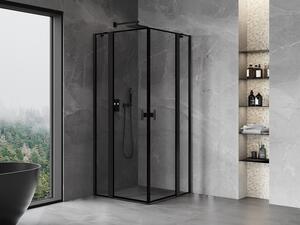 Mexen Mist Duo cabina doccia battente 85 x 85 cm, cornice nera, nero - 8A4-085L-085P-70-70