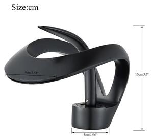 Rubinetto per lavabo da bagno - Miscelatore monocomando - Monoforo - Montaggio a vista - Corpo in ottone - Cartuccia in Vetroceramica - Acqua calda/fredda - Nero opaco