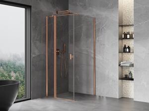 Mexen Mist T cabina doccia apribile 90 x 90 cm, trasparente, rame spazzolato - 8A4T-090-090-65-00