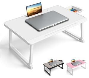 Tavolino da letto per laptop - Multifunzione, ideale per lavorare e mangiare - Bianco