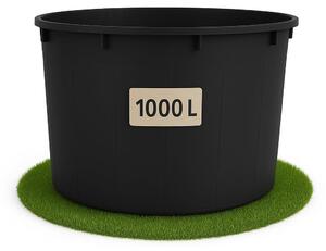 Ondis24 Regentonne Regentonne 1000 Litri, serbatoio per acqua piovana XXXL, serbatoio per acqua piovana in plastica nera, bidone per acqua, robusto e resistente ai raggi UV, serbatoio per l'accumulo di acqua realizzato in LDPE – capacità 1000 litri