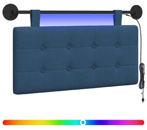 Testiera sospesa Con luce LED Blu Tessuto