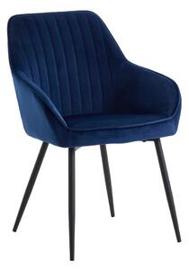 Set di sedie da pranzo blu scuro in imbottito con braccioli 2 pz Nolan Stripe – Unique Furniture