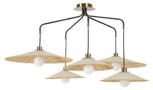 Lampada a sospensione MARKET SET, Gatsby, dimmerabile, Beige, Sala da pranzo, Tessuto / Tessile, Design
