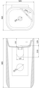 Mexen Irma lavabo a colonna 50 x 46 cm, nero opaco - 26145170
