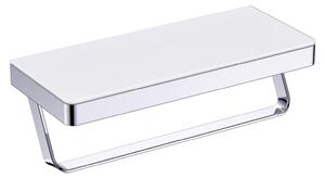BERNSTEIN portasalviette G504 in acciaio inox con ripiano in vetro - Elegante mensola a muro