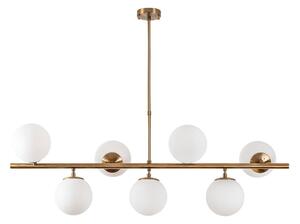 Lampadario bianco/color ottone con paralume in vetro Fazli – Opviq lights