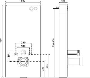 Mexen Tex Air G struttura esterna pneumatica WC, vetro bianco - 61150A-20