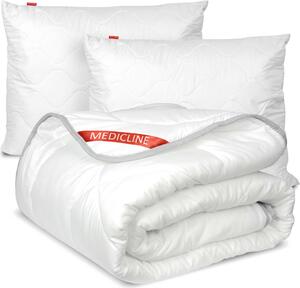 Coperta anallergica per tutto l'anno 200X220 Cm + 2X cuscino sanitario 70X80 Cm - Microfibra, bianco