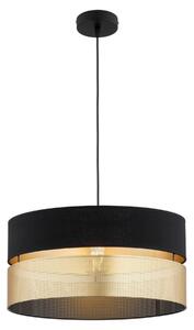 FKL DESIGN Lampada a sospensione Home Deco, nero e oro, illuminazione a 1 lampadina E27, lampada a sospensione della serie N134 (N134-SG)