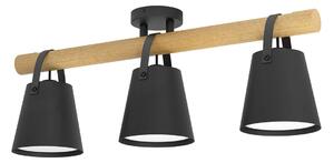 Lampada a soffitto Eglo 43635 BOYLE 3xE27 30W nero/marrone