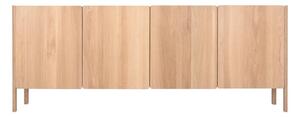 Cassettiera di colore naturale in rovere massiccio 220x85x42 cm Dvor – Gazzda