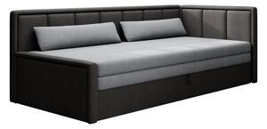 Divano grigio scuro allungabile/con contenitore e rivestimento in ciniglia 214 cm Fulgeo – ELTAP