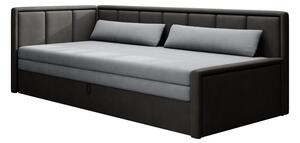 Divano grigio scuro allungabile/con contenitore e rivestimento in ciniglia 214 cm Fulgeo – ELTAP