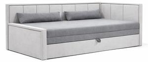 Divano grigio allungabile/con contenitore e rivestimento in ciniglia 214 cm Fulgeo – ELTAP