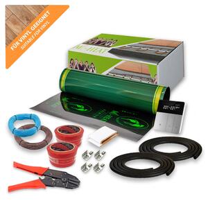 Pellicola riscaldante elettrica da 230V per pavimenti in vinile, 18 metri - 100W/m², set con termostato
