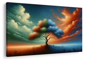 Quadro su tela – Albero della vita nel vortice di colori