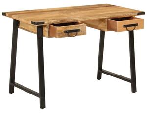 Scrivania con Cassetti 105x55x70 cm Legno Massello Mango Ferro
