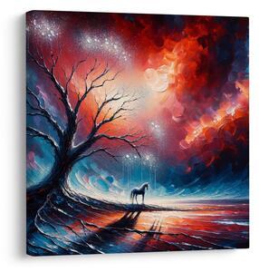 Quadro su tela – Albero della vita sotto il cielo stellato
