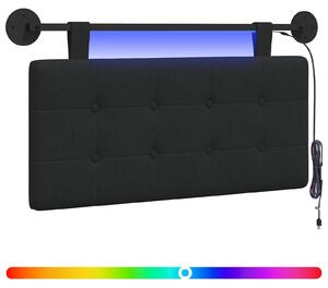 Testiera sospesa Con luce LED Nero Tessuto