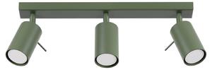 Lampada da soffitto RING 3L verde oliva 3xGU10 10W acciaio 17x6x45cm Sollux Lighting