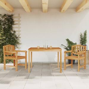 Set da Pranzo per Giardino 3 pz in Legno Massello di Teak