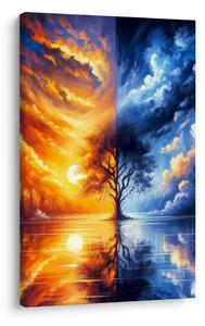 Quadro su tela – Albero della vita tra giorno e notte