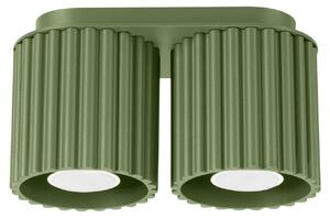 Lampada da soffitto AURA 2 verde oliva GU10 2xGU10 10W alluminio 12x10x21cm Sollux Lighting
